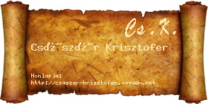 Császár Krisztofer névjegykártya